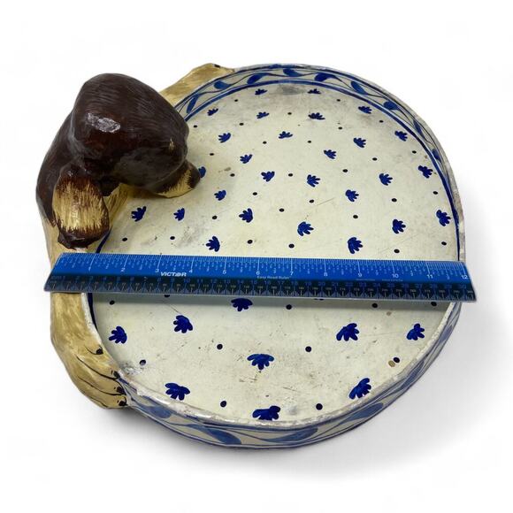 Vintage Paper Mache Bassett Hound Dog Valet Tray Hand Painted Folk Art Boho Rare - Picture 16 of 16